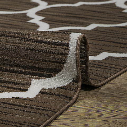 Российский прямой бежевый ковер лайла де люкс 15846